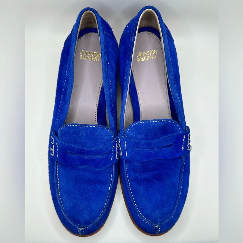 Johnston & Murphy Blue Suede Shoes - Picture 1 of 10